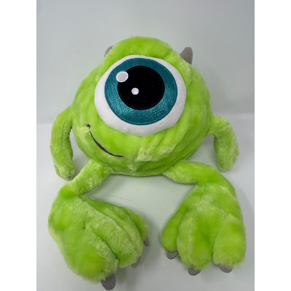 Disney Parks Monsters Inc Mike Wazowski Plush Big Hands Lime Green Pixar Toy
